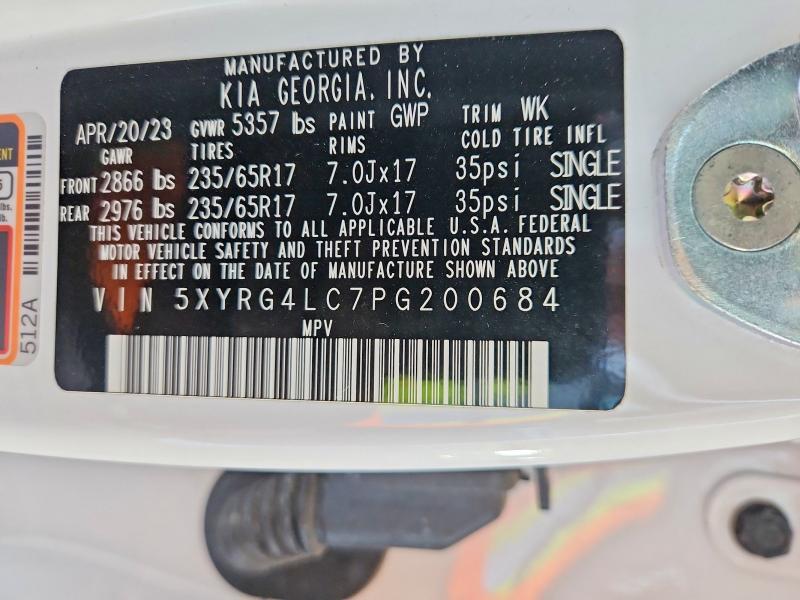 2023 Kia Sorento მანქანა იყიდება აუქციონზე, vin: 5XYRG4LC7PG200684, აუქციონის ნომერი: 51671266