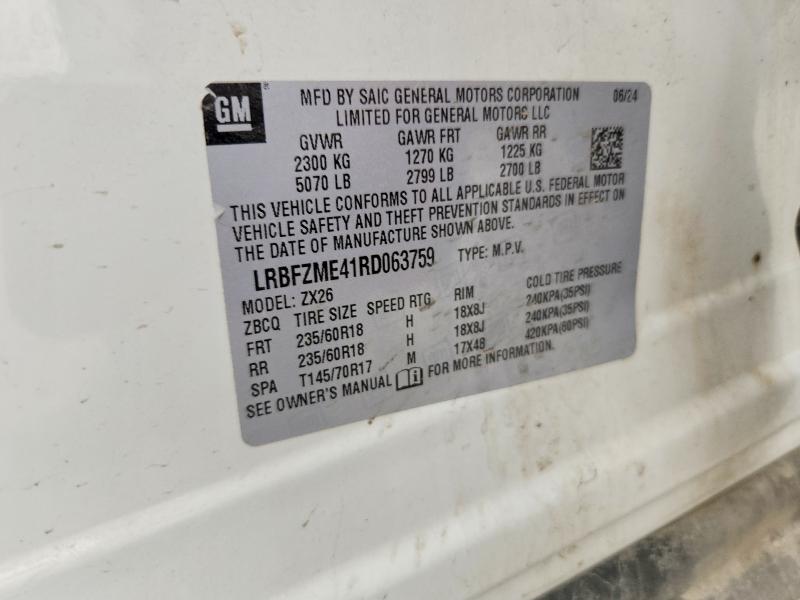 Aukcja sprzedaży 2024 Buick Envision, vin: LRBFZME41RD063759, numer aukcji: 50068406