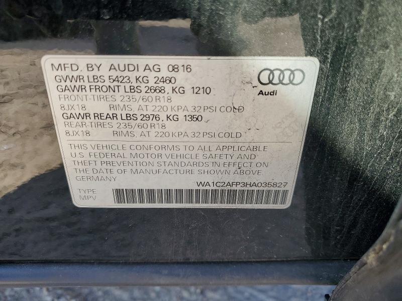 Aukcja sprzedaży 2017 Audi Q5, vin: WA1C2AFP3HA035827, numer aukcji: 50289026