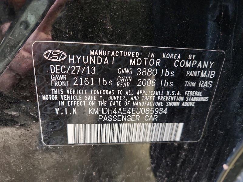 Продажа на аукционе авто 2014 Hyundai Elantra, vin: KMHDH4AE4EU085934, номер лота: 49762556