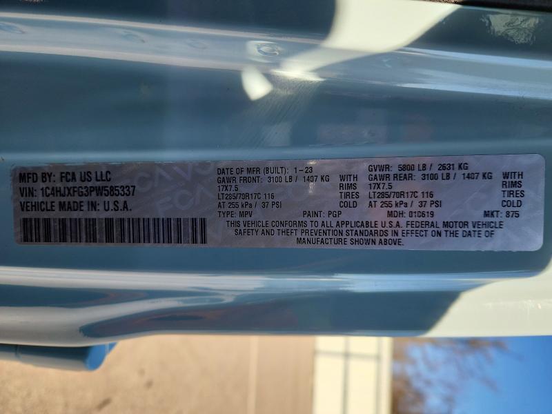 Продажа на аукционе авто 2023 Jeep Wrangler, vin: 1C4HJXFG3PW585337, номер лота: 48973256