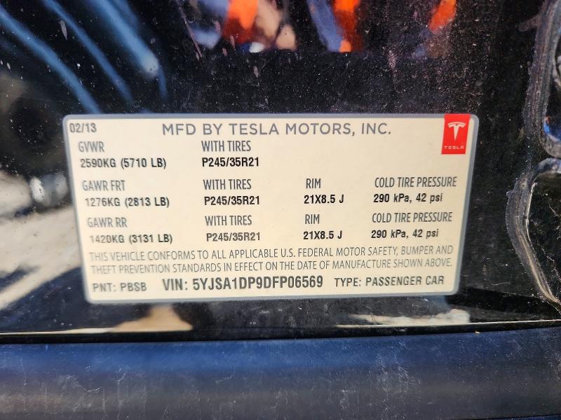 Продажа на аукционе авто 2013 Tesla Model S, vin: 5YJSA1DP9DFP06569, номер лота: 49800666