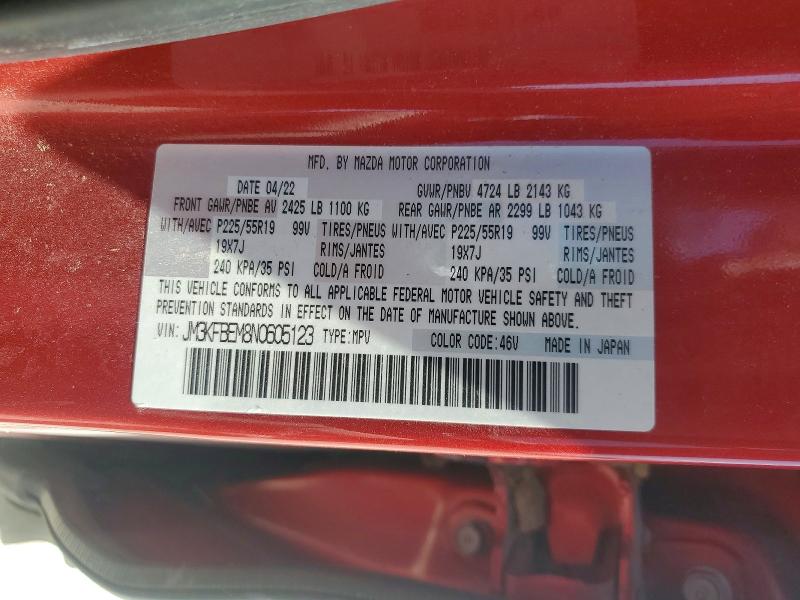 Aukcja sprzedaży 2022 Mazda Cx-5, vin: JM3KFBEM8N0605123, numer aukcji: 50686236