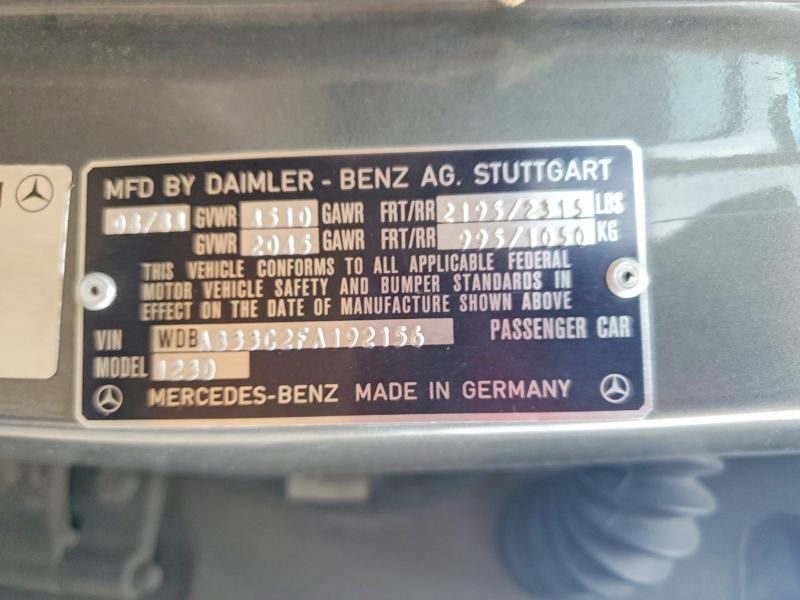 50647576 :رقم المزاد ، WDBAB33C2FA192156 vin ، 1985 Mercedes-benz 300 مزاد بيع