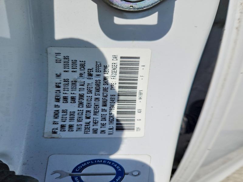48920696 :رقم المزاد ، 1HGCR2F76GA154916 vin ، 2016 Honda Accord مزاد بيع