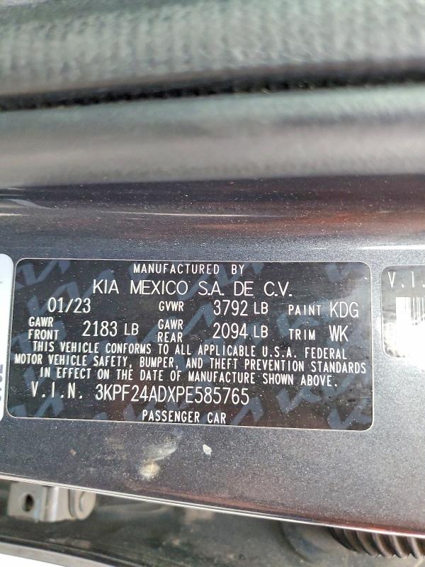 49224266 :رقم المزاد ، 3KPF24ADXPE585765 vin ، 2023 Kia Forte مزاد بيع