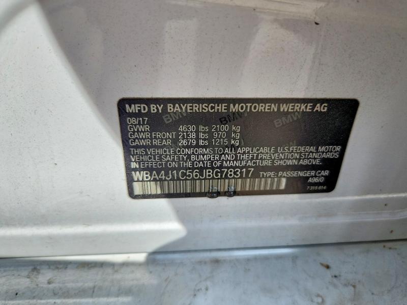 2018 Bmw 430i მანქანა იყიდება აუქციონზე, vin: WBA4J1C56JBG78317, აუქციონის ნომერი: 48851276