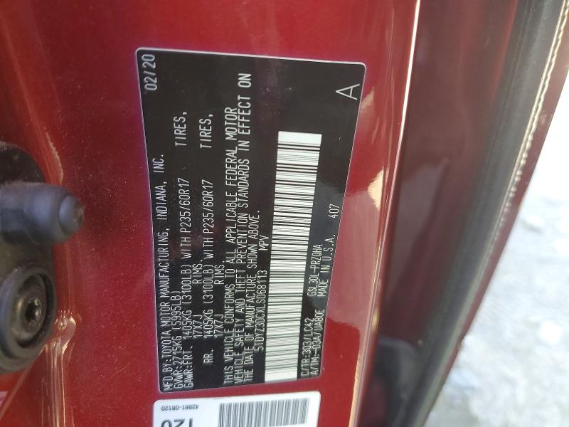 2020 Toyota Sienna მანქანა იყიდება აუქციონზე, vin: 5TDYZ3DCXLS068113, აუქციონის ნომერი: 51311766