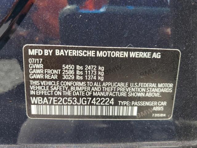 Продаж на аукціоні авто 2018 Bmw 740, vin: WBA7E2C53JG742224, номер лоту: 51722336