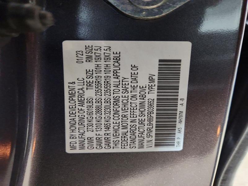 Aukcja sprzedaży 2023 Honda Odyssey, vin: 5FNRL6H86PB039652, numer aukcji: 49302386