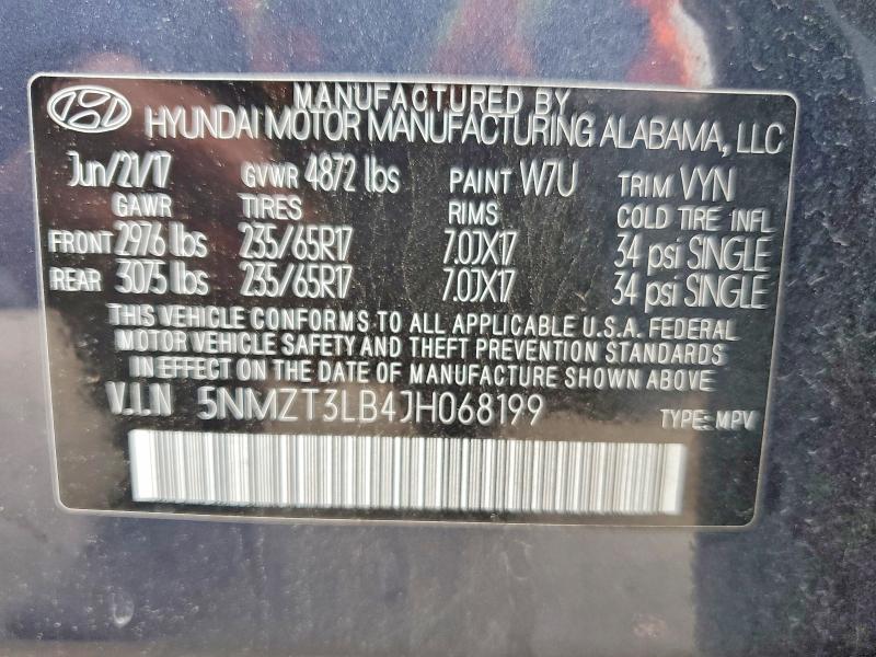Продажа на аукционе авто 2018 Hyundai Santa Fe Sport, vin: 5NMZT3LB4JH068199, номер лота: 51407356