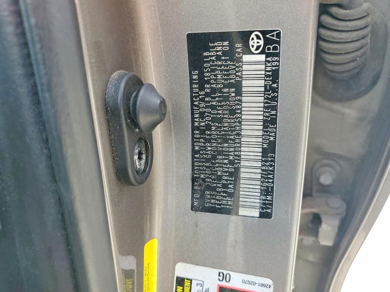 Aukcja sprzedaży 2017 Toyota Corolla, vin: 5YFBURHE3HP584879, numer aukcji: 50470756