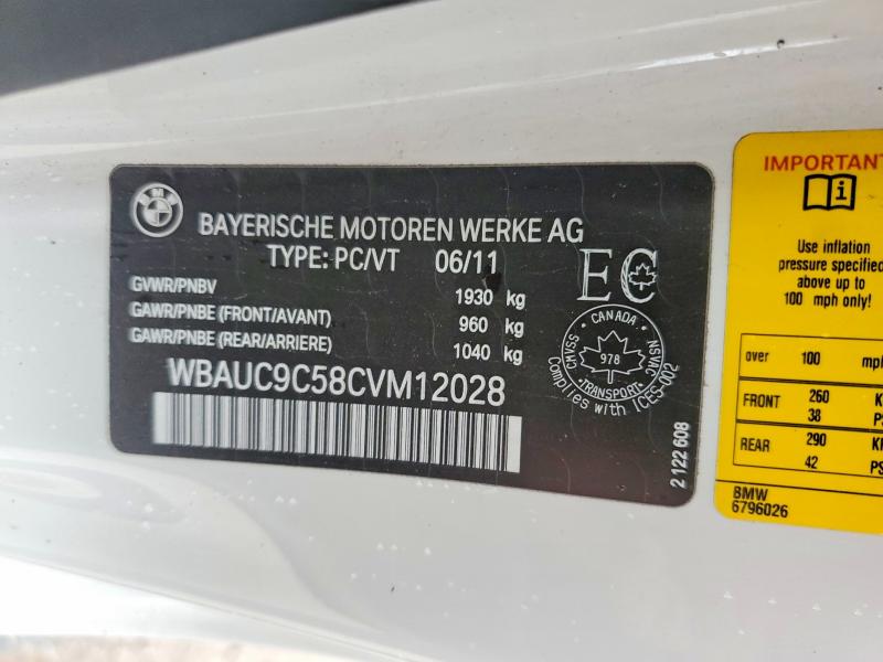 Aukcja sprzedaży 2012 Bmw 135, vin: WBAUC9C58CVM12028, numer aukcji: 50268596