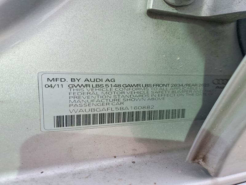 51571876 :رقم المزاد ، WAUBGAFL5BA160882 vin ، 2011 Audi S4 مزاد بيع