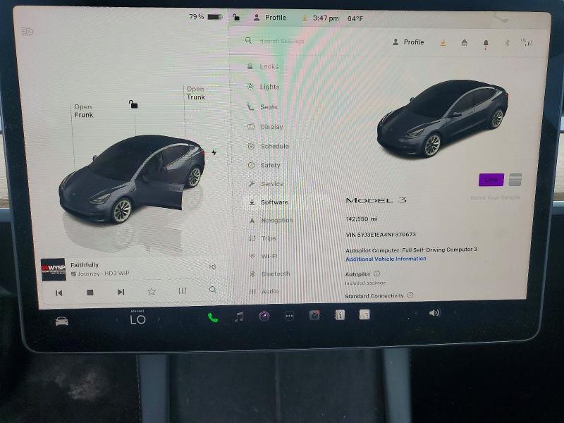 51562176 :رقم المزاد ، 5YJ3E1EA4NF370673 vin ، 2022 Tesla Model 3 مزاد بيع