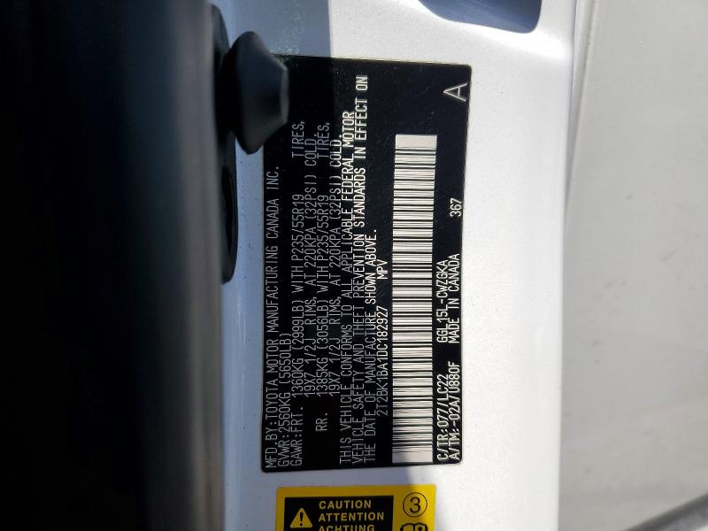 49752686 :رقم المزاد ، 2T2BK1BA1DC182927 vin ، 2013 Lexus Rx 350 مزاد بيع
