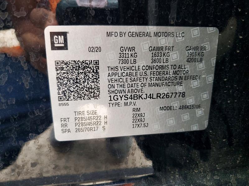 Продаж на аукціоні авто 2020 Cadillac Escalade, vin: 1GYS4BKJ4LR267778, номер лоту: 48712606