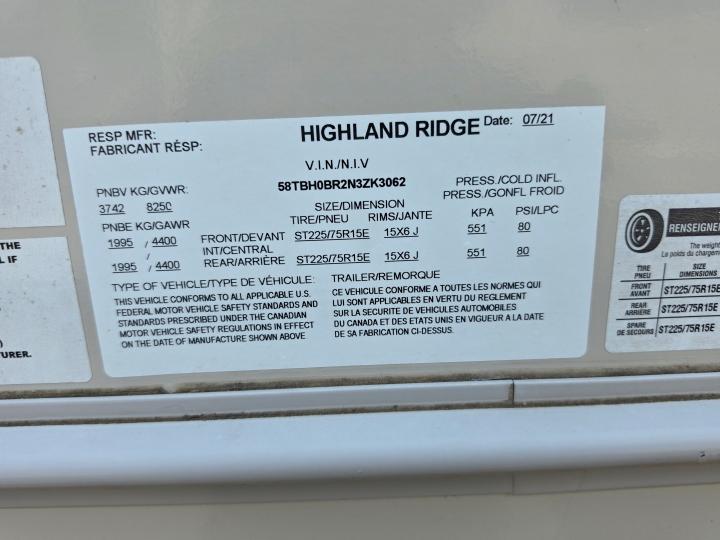Продажа на аукционе авто 2021 Highland Ridge Mesa Ridge S-lite, vin: 58TBH0BR2N3ZK3062, номер лота: 49600416