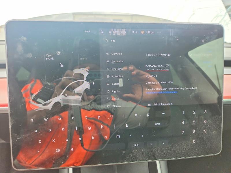 Продаж на аукціоні авто 2020 Tesla Model 3, vin: 5YJ3E1EC4LF603238, номер лоту: 48167846
