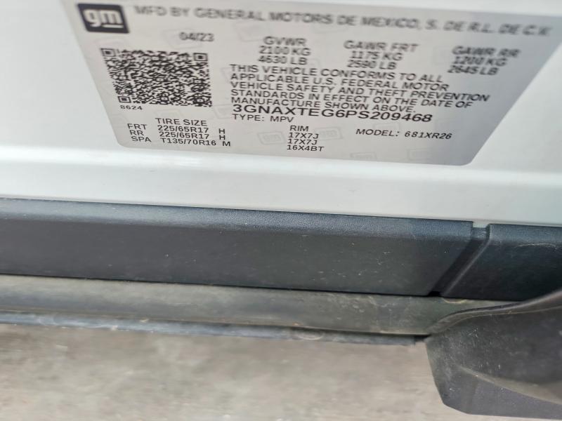 Aukcja sprzedaży 2023 Chevrolet Equinox, vin: 3GNAXTEG6PS209468, numer aukcji: 50943086
