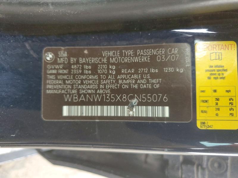 Продажа на аукционе авто 2008 Bmw 535, vin: WBANW135X8CN55076, номер лота: 51542356