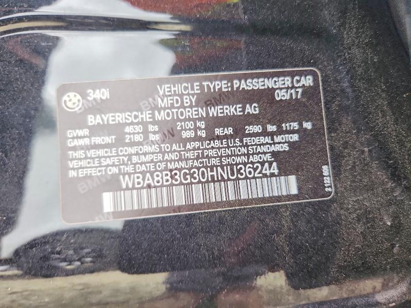 Aukcja sprzedaży 2017 Bmw 340, vin: WBA8B3G30HNU36244, numer aukcji: 48633526