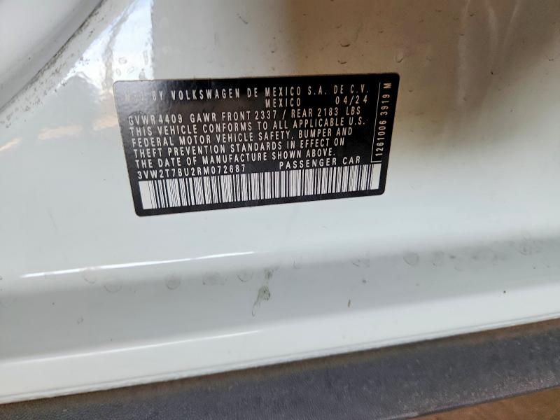 Aukcja sprzedaży 2024 Volkswagen Jetta, vin: 3VW2T7BU2RM072687, numer aukcji: 50832646