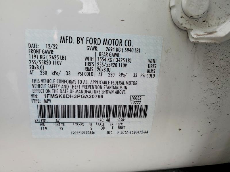 Aukcja sprzedaży 2023 Ford Explorer, vin: 1FMSK8DH3PGA30799, numer aukcji: 48791576