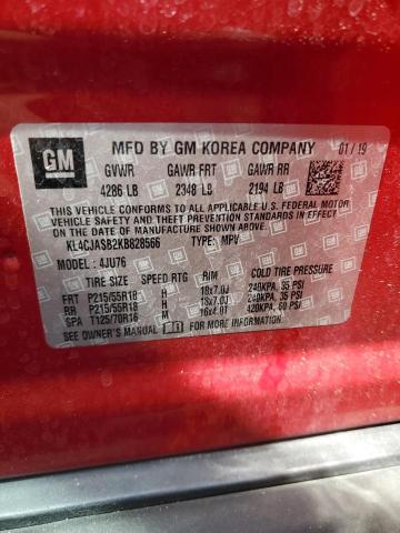49708876 :رقم المزاد ، KL4CJASB2KB828566 vin ، 2019 Buick Encore مزاد بيع