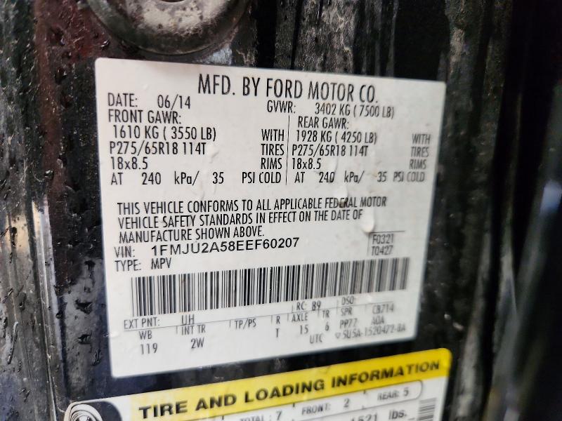 2014 Ford Expedition მანქანა იყიდება აუქციონზე, vin: 1FMJU2A58EEF60207, აუქციონის ნომერი: 50684766