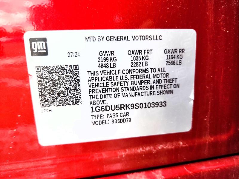 48097036 :رقم المزاد ، 1G6DU5RK9S0103933 vin ، 2025 Cadillac Ct5 مزاد بيع