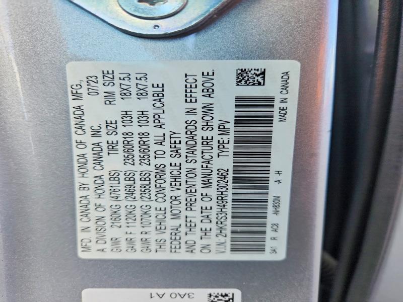 Aukcja sprzedaży 2024 Honda Cr-v, vin: 2HKRS3H49RH302462, numer aukcji: 49684406