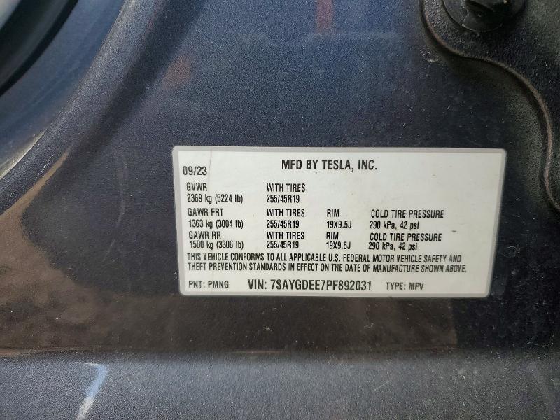 Продаж на аукціоні авто 2023 Tesla Model Y, vin: 7SAYGDEE7PF892031, номер лоту: 50630226
