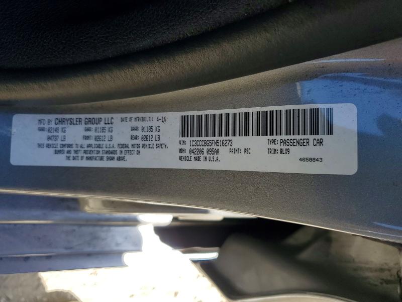 Auction sale of the 2015 Chrysler 200, vin: 1C3CCCBG5FN516273, lot number: 49016856
