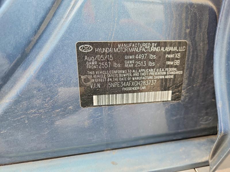 2016 Hyundai Sonata მანქანა იყიდება აუქციონზე, vin: 5NPE34AFXGH283737, აუქციონის ნომერი: 51596376