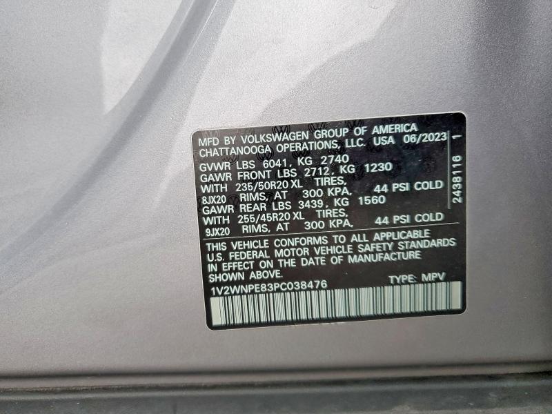 Auction sale of the 2023 Volkswagen Id.4, vin: 1V2WNPE83PC038476, lot number: 51515916
