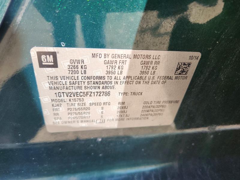 Продажа на аукционе авто 2015 Gmc Sierra, vin: 1GTV2VEC5FZ172786, номер лота: 51031236
