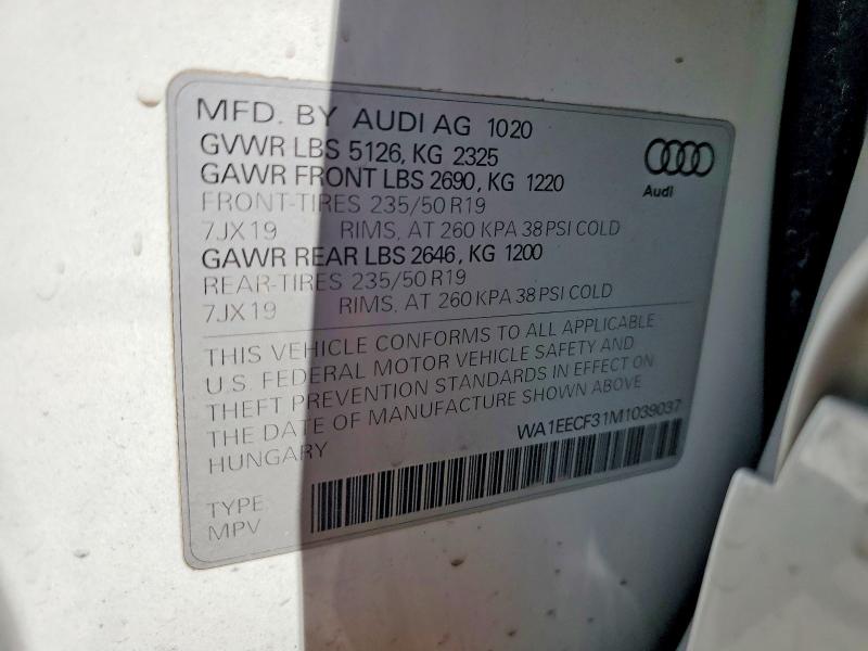 Продажа на аукционе авто 2021 Audi Q3, vin: WA1EECF31M1039037, номер лота: 50934116