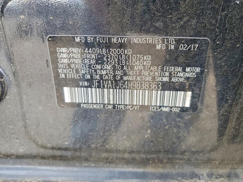 Aukcja sprzedaży 2017 Subaru Wrx, vin: JF1VA1J64H9838363, numer aukcji: 46759096