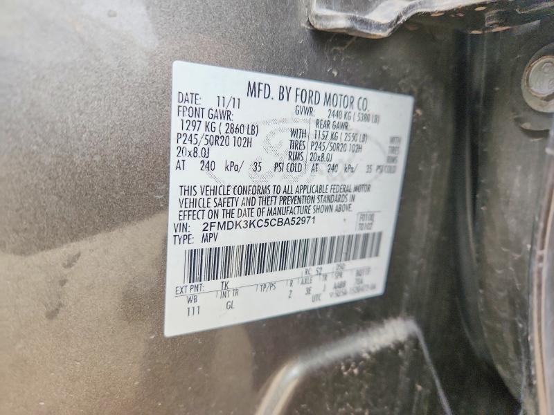 Продаж на аукціоні авто 2012 Ford Edge, vin: 2FMDK3KC5CBA52971, номер лоту: 51991616