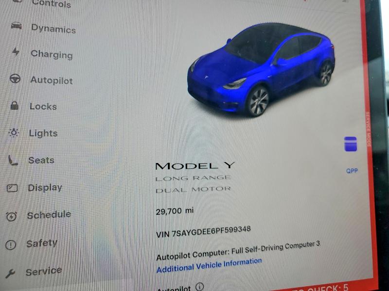 Продаж на аукціоні авто 2023 Tesla Model Y, vin: 7SAYGDEE6PF599348, номер лоту: 48128536