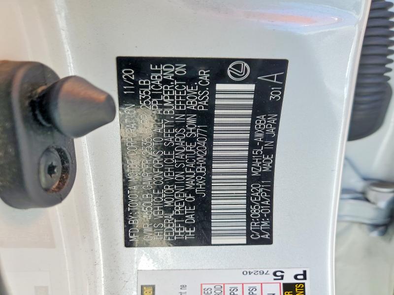 50310066 :رقم المزاد ، JTHX9JBHXM2040771 vin ، 2021 Lexus Ux مزاد بيع