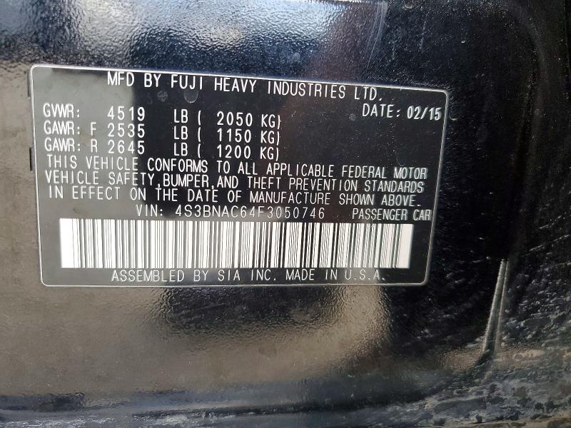 50756706 :رقم المزاد ، 4S3BNAC64F3050746 vin ، 2015 Subaru Legacy مزاد بيع