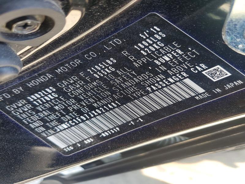 Продаж на аукціоні авто 2018 Honda Civic, vin: JHMFC1F97JX021481, номер лоту: 51021546