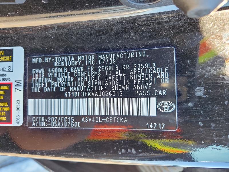 Продажа на аукционе авто 2010 Toyota Camry, vin: 4T1BF3EK4AU026013, номер лота: 48757526