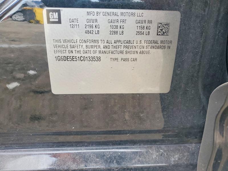 2012 Cadillac Cts მანქანა იყიდება აუქციონზე, vin: 1G6DE5E51C0133538, აუქციონის ნომერი: 49740906