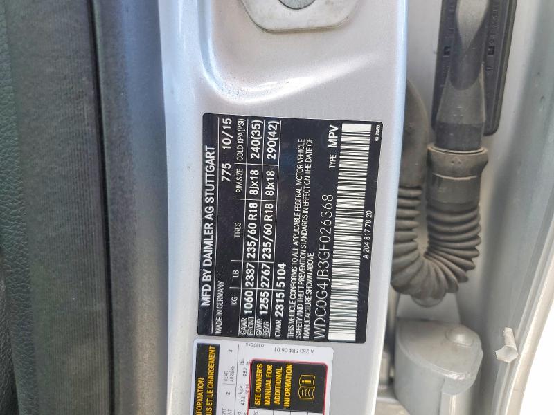 Продаж на аукціоні авто 2016 Mercedes-benz Glc, vin: WDC0G4JB3GF026368, номер лоту: 51892626