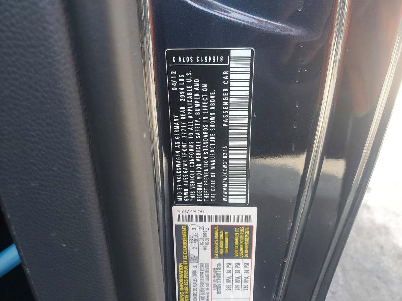 Продаж на аукціоні авто 2012 Volkswagen Golf, vin: WVWMM7AJXCW318215, номер лоту: 48257466