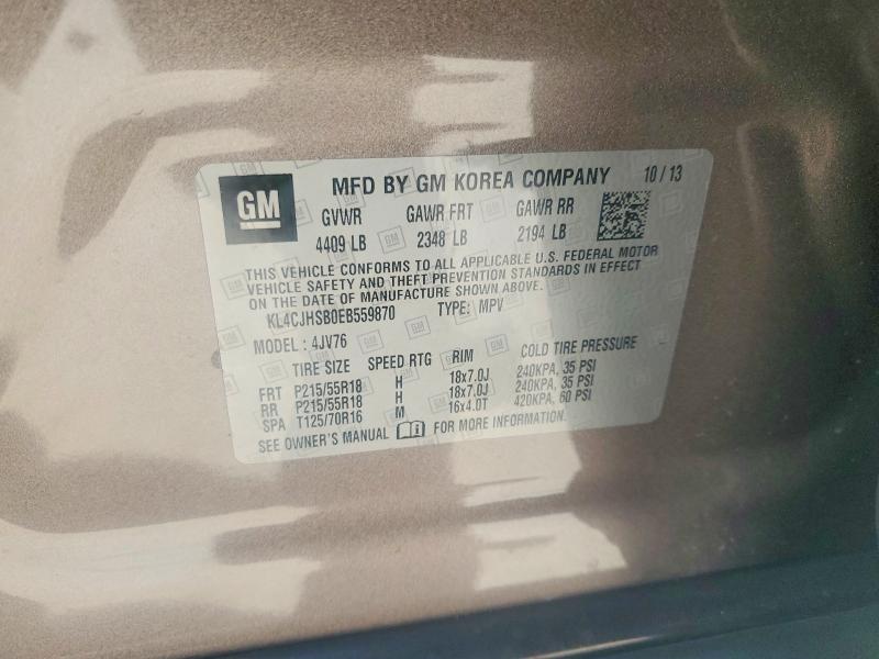 48962976 :رقم المزاد ، KL4CJHSB0EB559870 vin ، 2014 Buick Encore مزاد بيع