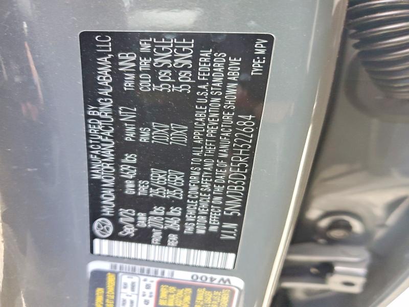 50512366 :رقم المزاد ، 5NMJB3DE5RH322684 vin ، 2024 Hyundai Tucson مزاد بيع